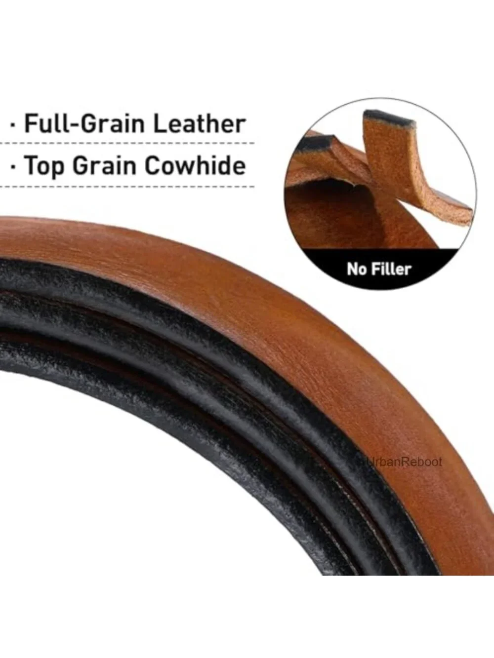 Men's Full Grain Genuine Leather Belt Heavy Duty Work Casual Everyday Belt